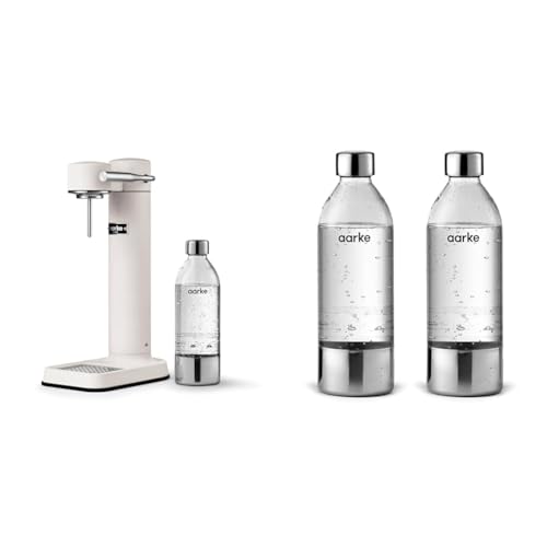 Aarke Carbonator 3, Premium Wassersprudler aus Edelstahl mit Aarke Flasche &amp; 2er Pack PET Flaschen für Wassersprudler Carbonator 3, BPA frei mit Details in Edelstahl, 800ml, AASPB1 STEEL : Küche, Haushalt &amp; Wohnen