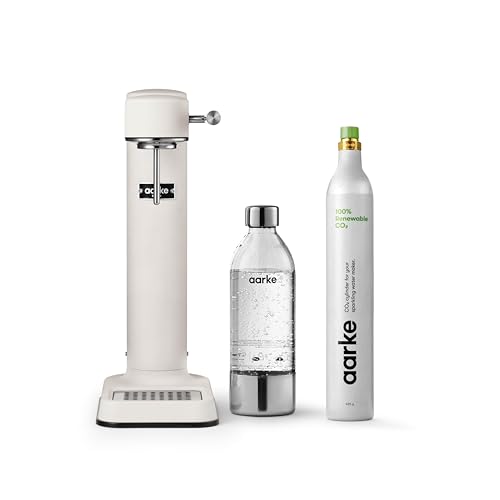 Aarke Carbonator 3 Wassersprudler, Mattweiß Finish   Aarke 60L CO2 Zylinder, 100% erneuerbares CO2